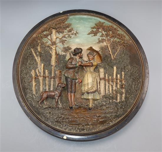 A J. Musterschutz pottery wall plaque diameter 44cm